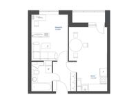 Планировка 1-комнатной квартиры, 37,03 м2