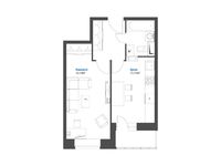 Планировка 1-комнатной квартиры, 36,99 м2