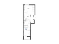 Планировка 2-комнатной квартиры, 46,07 м2