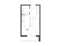 Планировка 1-комнатной квартиры, 27,13 м2