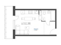 Планировка 1-комнатной квартиры, 26,32 м2