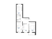 Планировка 3-комнатной квартиры, 75,79 м2