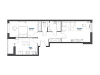Планировка 2-комнатной квартиры, 54,6 м2