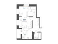 Планировка 2-комнатной квартиры, 50,37 м2