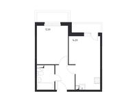 Планировка 1-комнатной квартиры, 37,06 м2