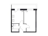 Планировка 1-комнатной квартиры, 33,08 м2