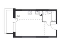 Планировка квартиры студии, 26,9 м2
