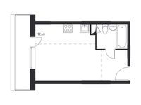 Планировка квартиры студии, 26,72 м2
