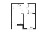 Планировка 1-комнатной квартиры, 36,87 м2