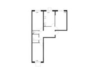 Планировка 3-комнатной квартиры, 74,82 м2