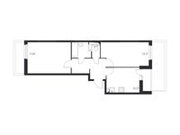 Планировка 2-комнатной квартиры, 54,8 м2