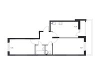 Планировка 2-комнатной квартиры, 56,34 м2