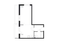 Планировка 1-комнатной квартиры, 40,56 м2