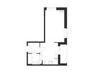 Планировка 1-комнатной квартиры, 35,75 м2