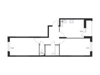 Планировка 2-комнатной квартиры, 55,65 м2