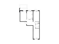 Планировка 3-комнатной квартиры, 75,97 м2