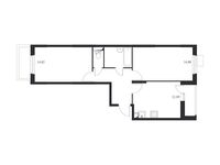 Планировка 2-комнатной квартиры, 55,98 м2
