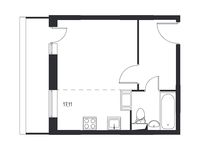 Планировка квартиры студии, 27,33 м2