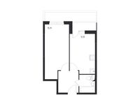 Планировка 1-комнатной квартиры, 37,23 м2