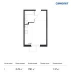 Планировка квартиры студии, 25,72 м2