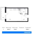 Планировка квартиры студии, 26,49 м2