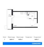 Планировка квартиры студии, 26,24 м2