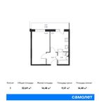 Планировка 1-комнатной квартиры, 32,69 м2