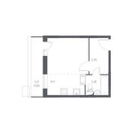 Планировка квартиры студии, 27,33 м2