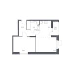 Планировка 2-комнатной квартиры, 43,93 м2