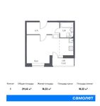 Планировка квартиры студии, 29,65 м2