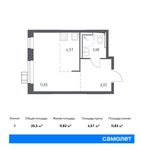 Планировка квартиры студии, 25,5 м2