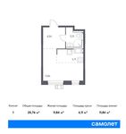 Планировка квартиры студии, 25,76 м2