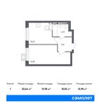 Планировка 1-комнатной квартиры, 32,64 м2