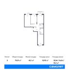 Планировка 3-комнатной квартиры, 75,31 м2