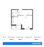 Планировка квартиры студии, 29,65 м2