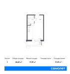 Планировка квартиры студии, 26,42 м2