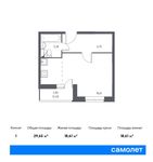 Планировка 1-комнатной квартиры, 29,65 м2