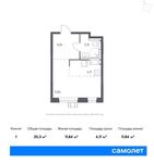Планировка 1-комнатной квартиры, 25,3 м2
