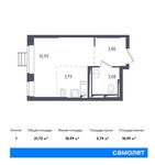 Планировка квартиры студии, 21,72 м2