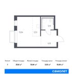 Планировка квартиры студии, 25,8 м2