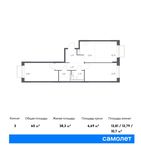 Планировка 3-комнатной квартиры, 60 м2