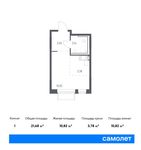 Планировка квартиры студии, 21,68 м2