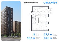 Планировка 2-комнатной квартиры, 51,6 м2