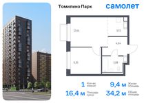 Планировка 1-комнатной квартиры, 34,2 м2