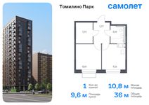 Планировка 1-комнатной квартиры, 35,96 м2