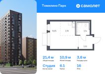 Планировка квартиры студии, 21,4 м2