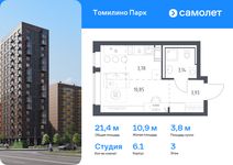 Планировка квартиры студии, 21,4 м2