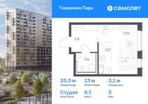 Планировка квартиры студии, 25,3 м2