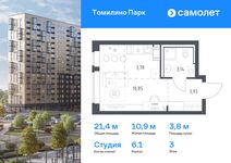 Планировка квартиры студии, 21,4 м2