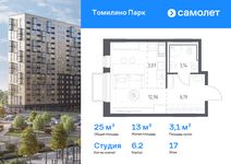 Планировка квартиры студии, 25 м2